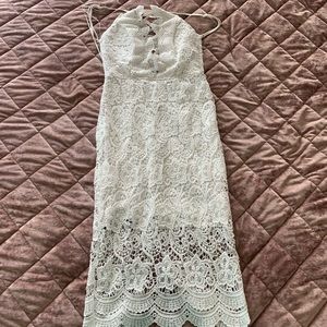 FASHION NOVA White BACKLESS Maxi Dress!